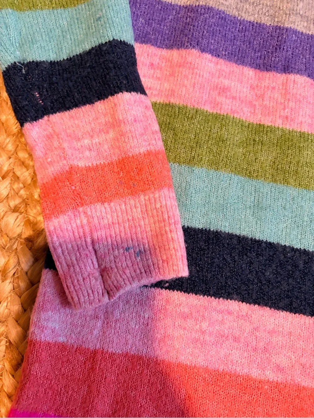 GAP Girls Crazy Stripe Multicolor Knit Dress - Pink, Yellow, Green, Blue